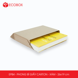  EPB4 – 26x19cm – PHONG BÌ GIẤY CARTON MÀU XÁM 