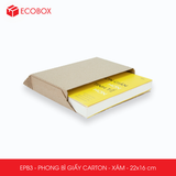  EPB3 – 22x16cm – PHONG BÌ GIẤY CARTON MÀU XÁM 