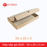  ED31 - 30x25x3 cm - Hộp carton dẹt nắp gài 