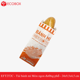  EFT2T2C - Túi bánh mì trắng in cam - "Món ngon đường phố" - 24x9,5x4,5 cm 