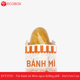  EFT2T2C - Túi bánh mì trắng in cam - "Món ngon đường phố" - 24x9,5x4,5 cm 