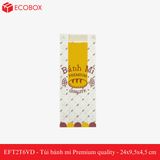  EFT2T6VD - Túi bánh mì trắng in vàng đỏ - "Premium quality" - 24x9,5x4,5 cm 