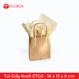  ETG0 - 16x13x6 cm - Túi Giấy Kraft Màu Nâu 