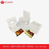  EFH1C - Hộp giấy trắng đựng đồ ăn - 18x12x5 cm 