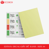  EDT01V - Decal giấy trắng đế vàng A4 - 50 tờ/ xấp 