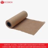  EHP2NS - 0.3x50m - CUỘN GIẤY SACK KRAFT TỔ ONG CHỐNG SỐC THAY THẾ BÓNG KHÍ XỐP HƠI ĐÓNG HÀNG 