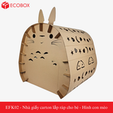  EFK02 - Nhà Giấy Carton Lắp Ghép Cho Bé - Hình Con Mèo 