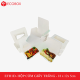  EFH1D - Hộp giấy trắng đựng đồ ăn có cửa sổ- 18x12x5 cm 