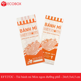  EFT2T2C - Túi bánh mì trắng in cam - "Món ngon đường phố" - 24x9,5x4,5 cm 