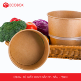  EFB1A - Tô giấy kraft nắp PP - Nâu - 750ml 