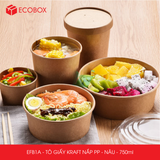  EFB1A - Tô giấy kraft nắp PP - Nâu - 750ml 
