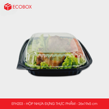  EFH203 - Hộp nhựa đế đen nắp trong 26x19x5 cm 