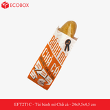  EFT2T1C - Túi bánh mì trắng in cam - "Chả cá" - 24x9,5x4,5 cm 