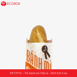  EFT2T1C - Túi bánh mì trắng in cam - "Chả cá" - 24x9,5x4,5 cm 