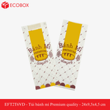  EFT2T6VD - Túi bánh mì trắng in vàng đỏ - "Premium quality" - 24x9,5x4,5 cm 