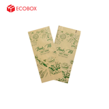  EFT1N4X - Túi bánh mì nâu in xanh lá - "Best street food" - 24x10x4 cm 