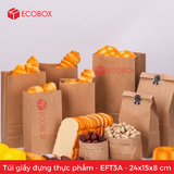  100 Túi Đựng Thực Phẩm Màu Nâu - EFT3A - 24x15x8 cm 