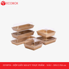  EFHP3N - Hộp giấy kraft thực phẩm - Nắp PET - Nâu - 20x12.5x6 cm 