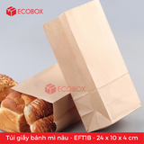  100 Túi giấy bánh mì nâu - EFT1B - 24x10x4 cm 