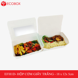  EFH1D - Hộp giấy trắng đựng đồ ăn có cửa sổ- 18x12x5 cm 