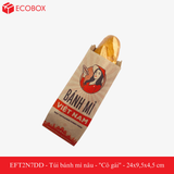  EFT2N7DD - Túi bánh mì nâu in đỏ đen - "Cô gái" - 24x9,5x4,5 cm 
