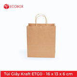  ETG0 - 16x13x6 cm - Túi Giấy Kraft Màu Nâu 