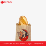  EFT2N7DD - Túi bánh mì nâu in đỏ đen - "Cô gái" - 24x9,5x4,5 cm 