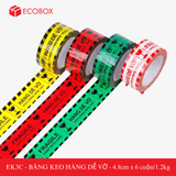  EBK3C - 4.8cm - Block 6 cuộn/1.2kg - Băng keo HÀNG DỄ VỠ màu cam đen 