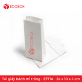  100 Túi giấy bánh mì trắng - EFT1A - 24x10x4 cm 