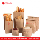 100 Túi Đựng Thực Phẩm Màu Nâu - EFT4A - 27x20x11 cm 