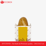  EFT2T6VD - Túi bánh mì trắng in vàng đỏ - "Premium quality" - 24x9,5x4,5 cm 