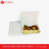  EFH1D - Hộp giấy trắng đựng đồ ăn có cửa sổ- 18x12x5 cm 