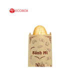  EFT1N5NN - Túi bánh mì nâu in nâu - "Giỏ bánh mì" - 24x10x4 cm 