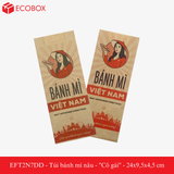  EFT2N7DD - Túi bánh mì nâu in đỏ đen - "Cô gái" - 24x9,5x4,5 cm 