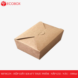  EFHG2N - Hộp giấy kraft thực phẩm - Nắp gài - Nâu - 1000 ml 