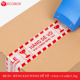 EBK3D - 4.8cm - Block 6 cuộn/1.2kg - Băng keo HÀNG DỄ VỠ màu đỏ trắng 