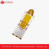 EFT2T6VD - Túi bánh mì trắng in vàng đỏ - "Premium quality" - 24x9,5x4,5 cm 