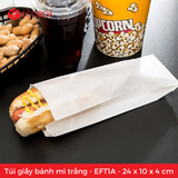  100 Túi giấy bánh mì trắng - EFT1A - 24x10x4 cm 