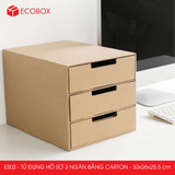  ES02 - Tủ đựng hồ sơ 3 ngăn bằng carton - 33x26x25.5 cm 