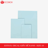  EDT01X - Decal giấy trắng đế xanh A4 - 50 tờ/ xấp 