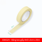  EBKG2V - Băng keo giấy khổ 1.2cm x 25m 