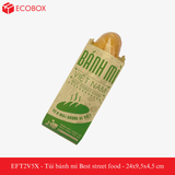 EFT2V5X - Túi bánh mì vàng in xanh - "Best street food" - 24x9,5x4,5 cm 
