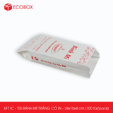  EFT1C - Túi bánh mì trắng có in - 24x10x4 cm [100 túi/pack] 