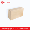  E0 - 12x10x8 cm - Hộp Carton Trơn Nắp Gài 
