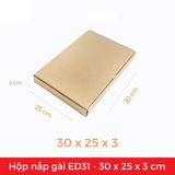  ED31 - 30x25x3 cm - Hộp carton dẹt nắp gài 