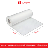  EHP2TC - 30cm x 50m - Cuộn giấy tổ ong - Kraft trắng Cao Cấp 