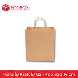  ETG5 - 42x32x14 cm - Túi Giấy Kraft Màu Nâu 
