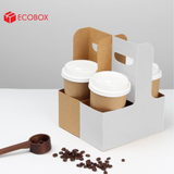  EKQ1T - Khay giấy hai ngăn có quai xách - Trắng - 17.5x8x9 cm 