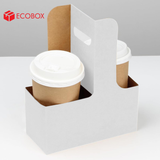 EKQ1T - Khay giấy hai ngăn có quai xách - Trắng - 17.5x8x9 cm 