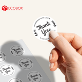  EDTT02 - Decal Thank You tròn - Trắng - In đen - 2.5cm [50 cái/pack] 